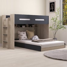 Campbell Single Over Double Bunk Bed with Shelves
